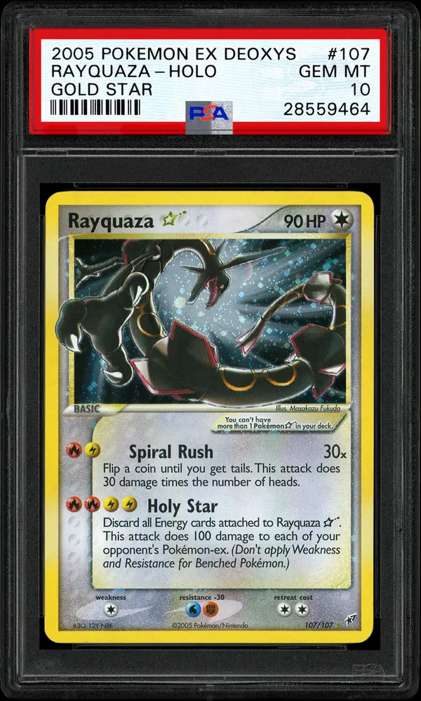 EX Deoxys Gold Star Rayquaza (PSA 10)